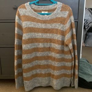 Lou & grey sweater tan and grey striped size Large